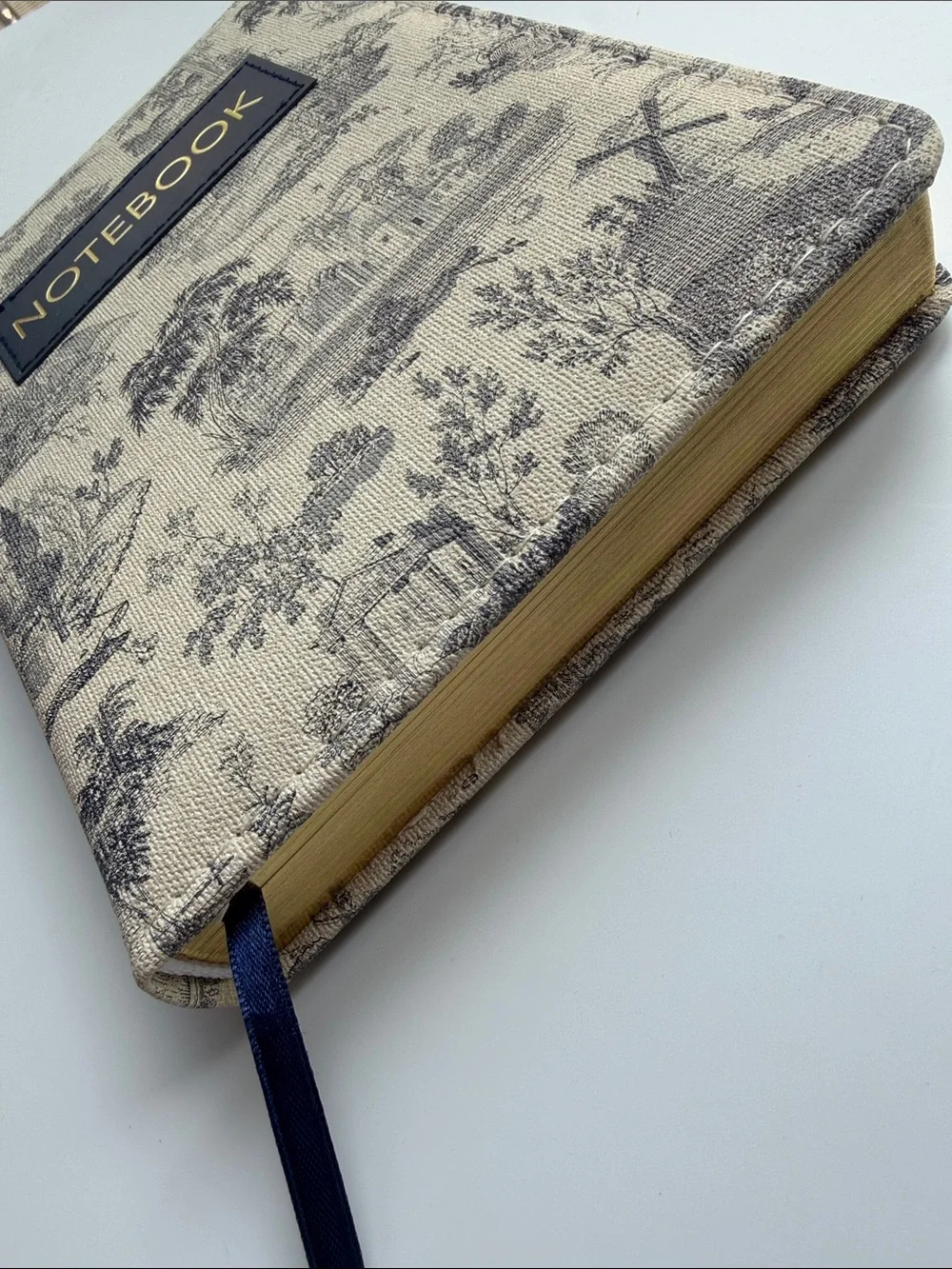 Onedesign Home Toile de Jouy Notebook Gold Gilded Edges Hardcover Journal